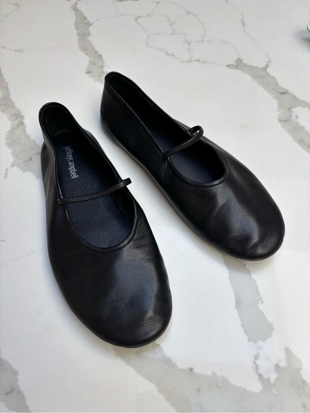 Jeffrey Campbell Dancerina Black Leather Mary Jane Flats size 9 - Picture 2 of 3